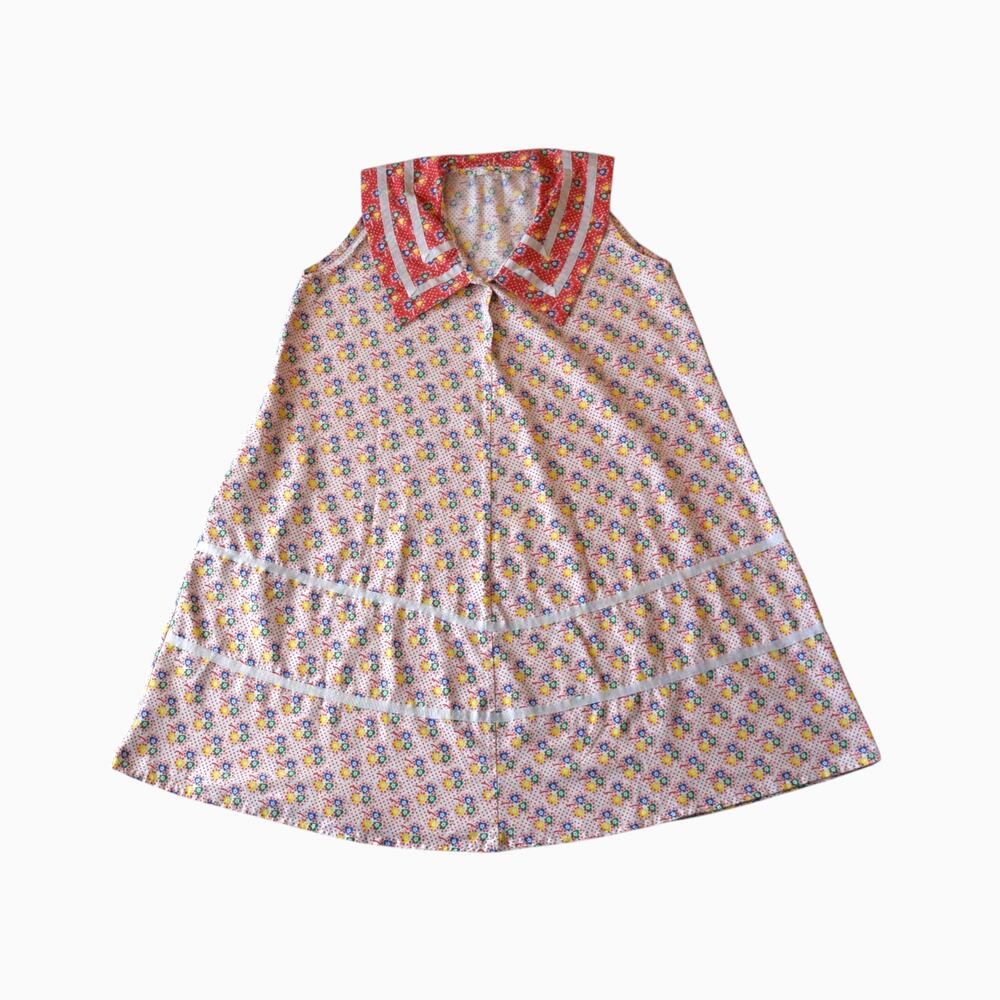 Vintage 60s Floral House Dress, Retro Cottagecore
